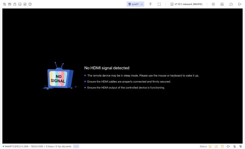 pve01 éteint, plus de signal vidéo