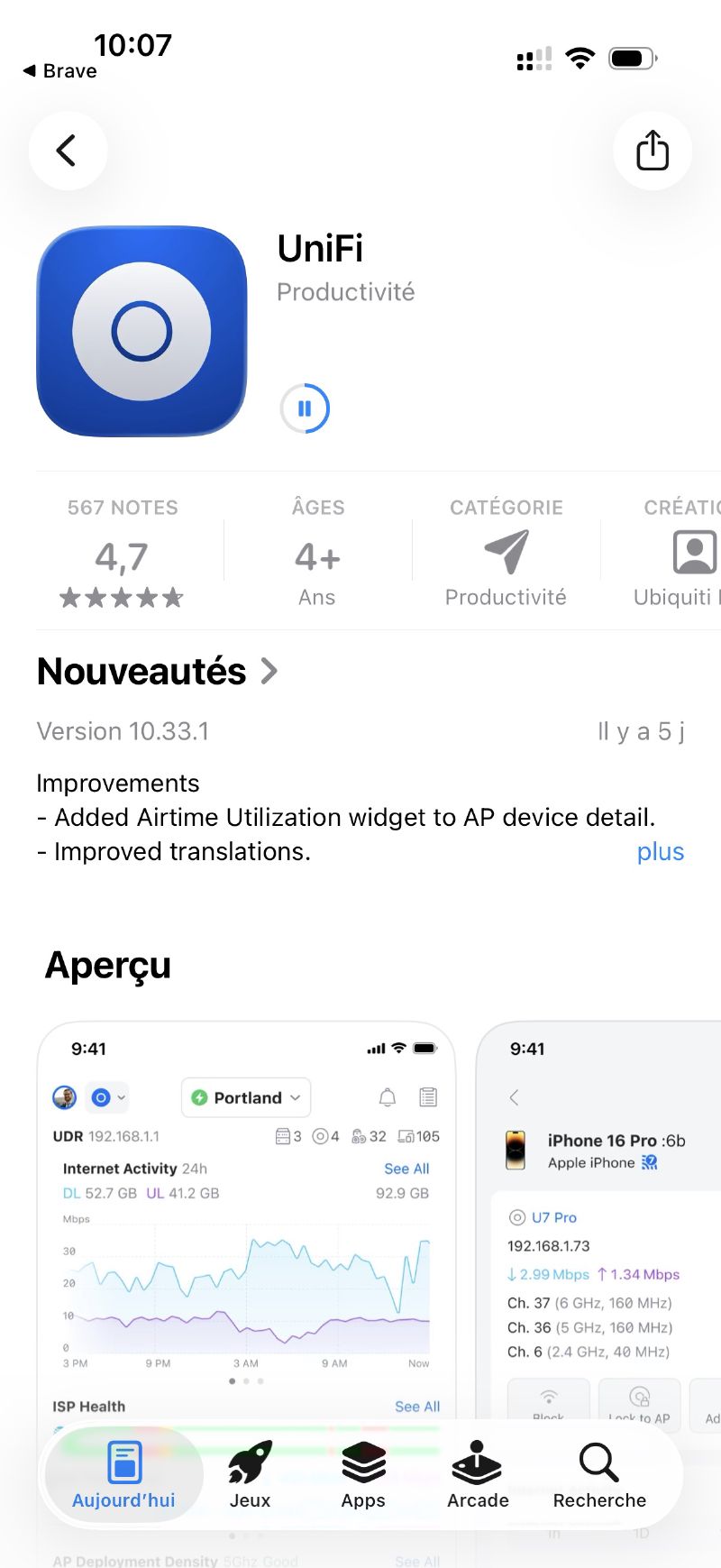 Téléchargement de l&rsquo;application UniFi