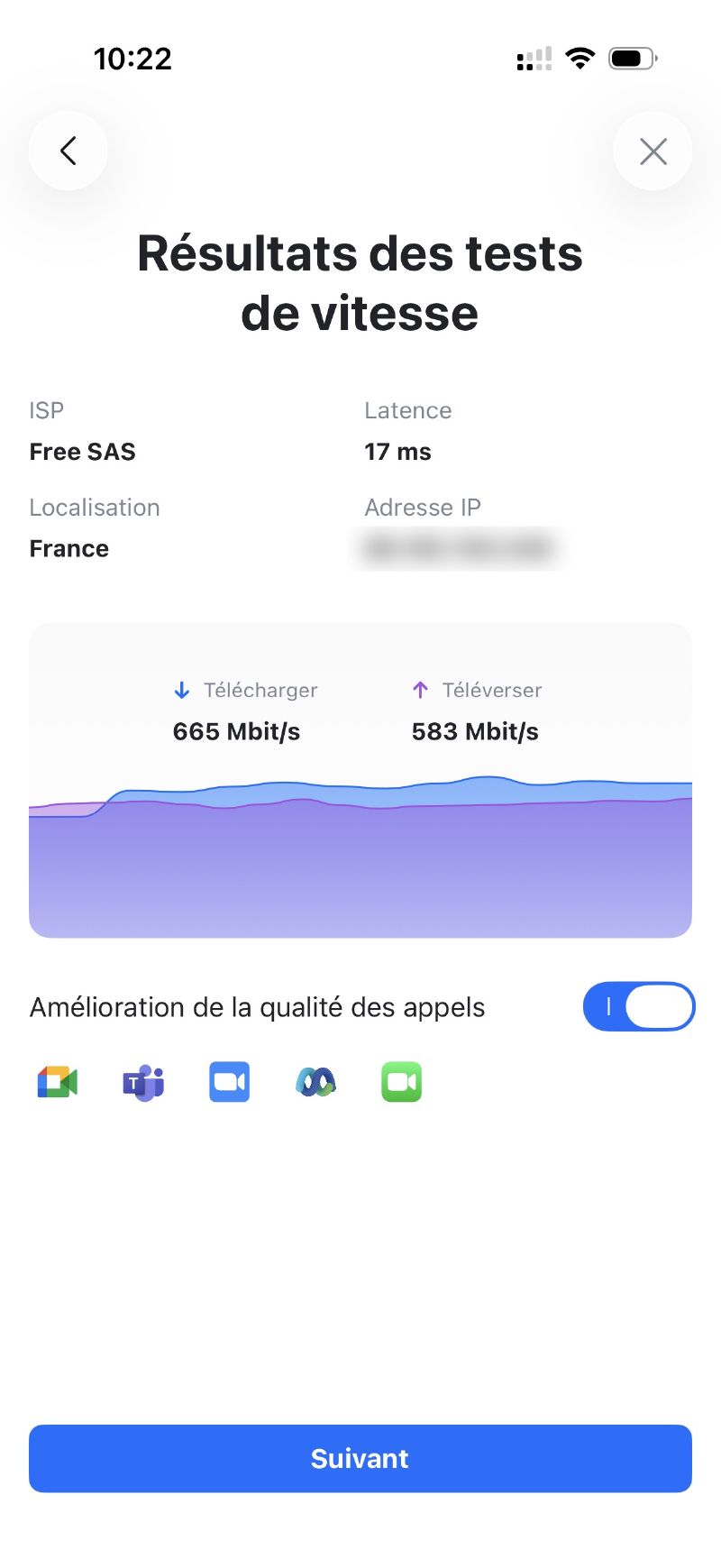 Speedtest initial en 1 Gbps